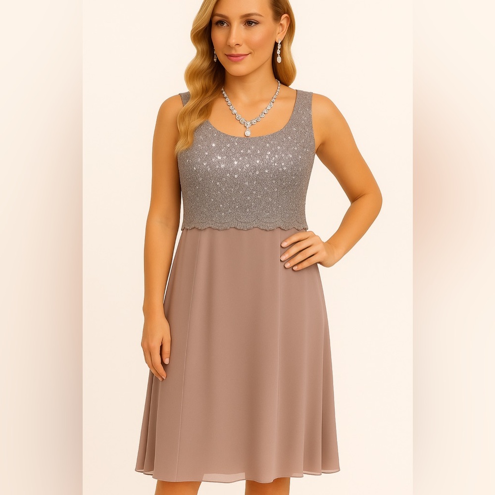 Sparkly Lace Chiffon Formal Dress Perfect for Weddings or cocktail